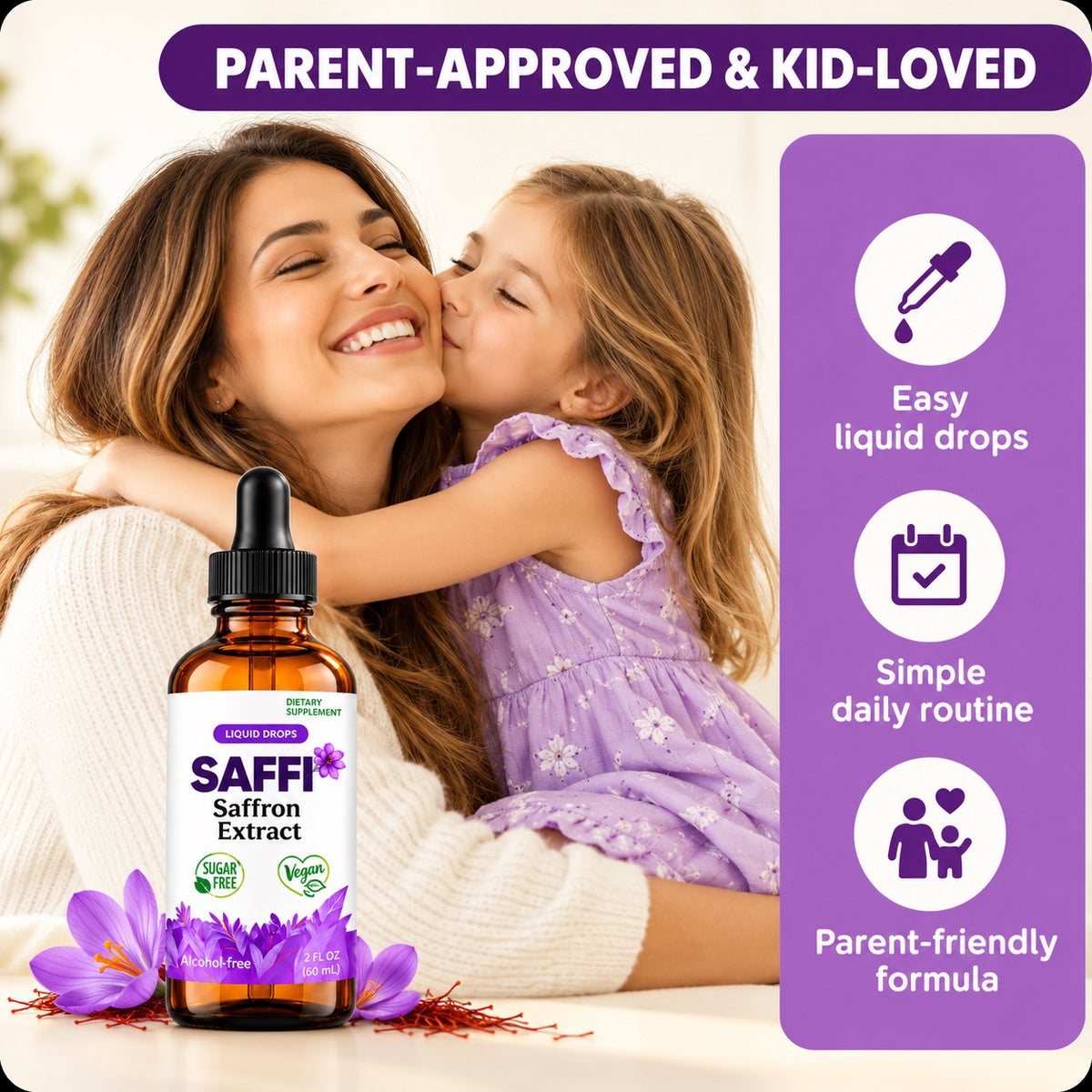 SaffiCalm™ – All-in-One Focus, Mood & Sleep Support for Kids